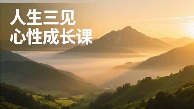 人生三见心性成长课，见天地众生自己，搞透人性安顿身心，活出清晰自我，内在富足无价-紫橙资源网