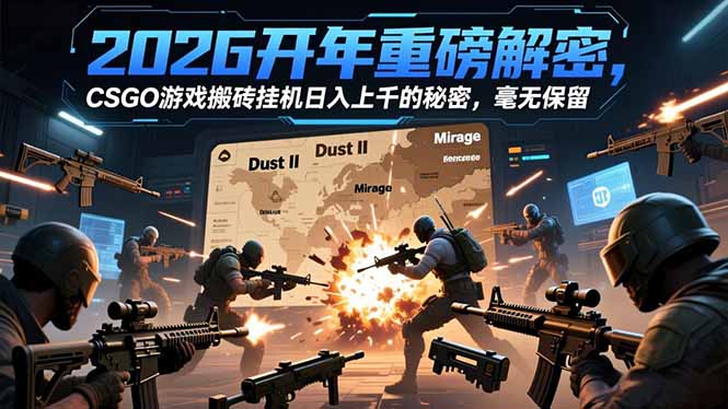 2026开年重磅解密，CSGO游戏搬砖挂机日入上千的秘密，毫无保留-紫橙资源网