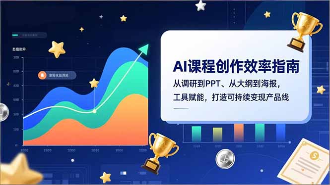 AI课程创作效率指南，从调研到PPT、从大纲到海报，工具赋能，打造可持续变现产品线-紫橙资源网