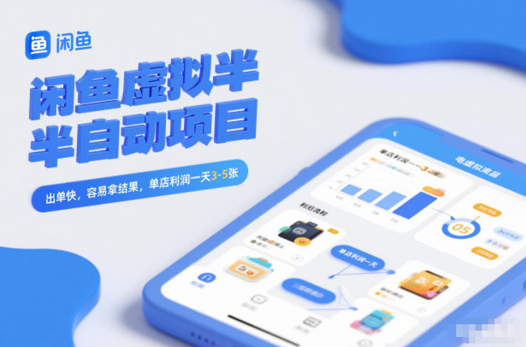 闲鱼虚拟半自动项目，出单快，容易拿结果，单店利润一天3-5张-紫橙资源网