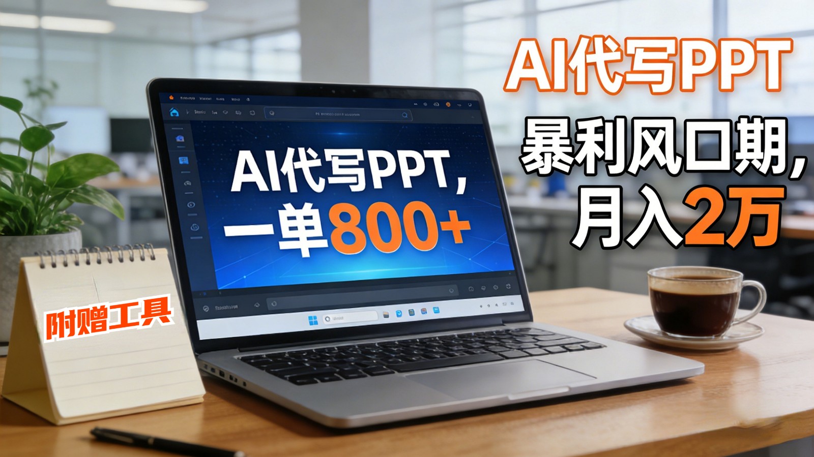 AI 代写做 PPT!一单狂赚 800+,风口期月入 2 万(工具 + 提示词直接送)-紫橙资源网