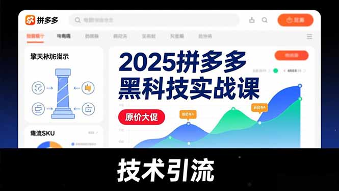 2025拼多多黑科技实战课，擎天柱玩法、爆流SKU、原价大促，技术引流，单店日销轻松破千单-紫橙资源网
