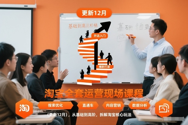 淘宝全套运营现场课程（更新12月），从基础到高阶，拆解淘宝核心玩法-紫橙资源网