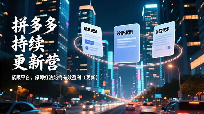 拼多多持续更新营,最新玩法、诊断案例、前沿技术,紧跟平台,保障打法始终有效盈利(更新)-紫橙资源网