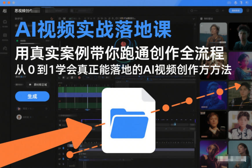 AI视频实战落地课，用真实案例带你跑通创作全流程，从0到1学会真正能落地的AI视频创作方法-紫橙资源网