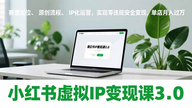 小红书虚拟IP变现课3.0，赛道定位、原创流程、IP化运营，实现零违规安全变现，单店月入过万-紫橙资源网