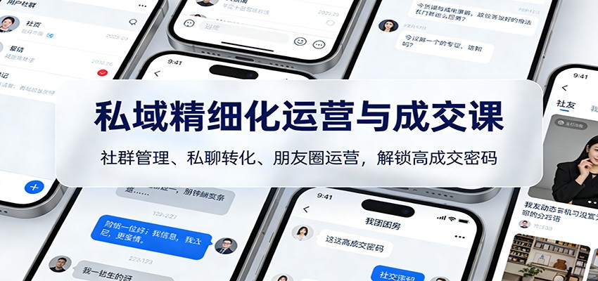私域精细化运营与成交课：社群管理、私聊转化、朋友圈运营，解锁高成交密码-紫橙资源网