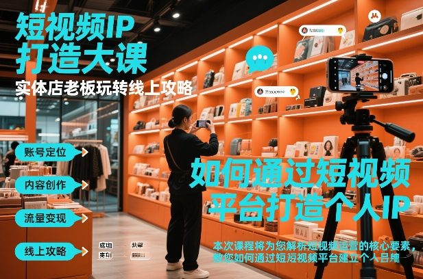 短视频ip打造大课，实体店老板玩转线上攻略-紫橙资源网