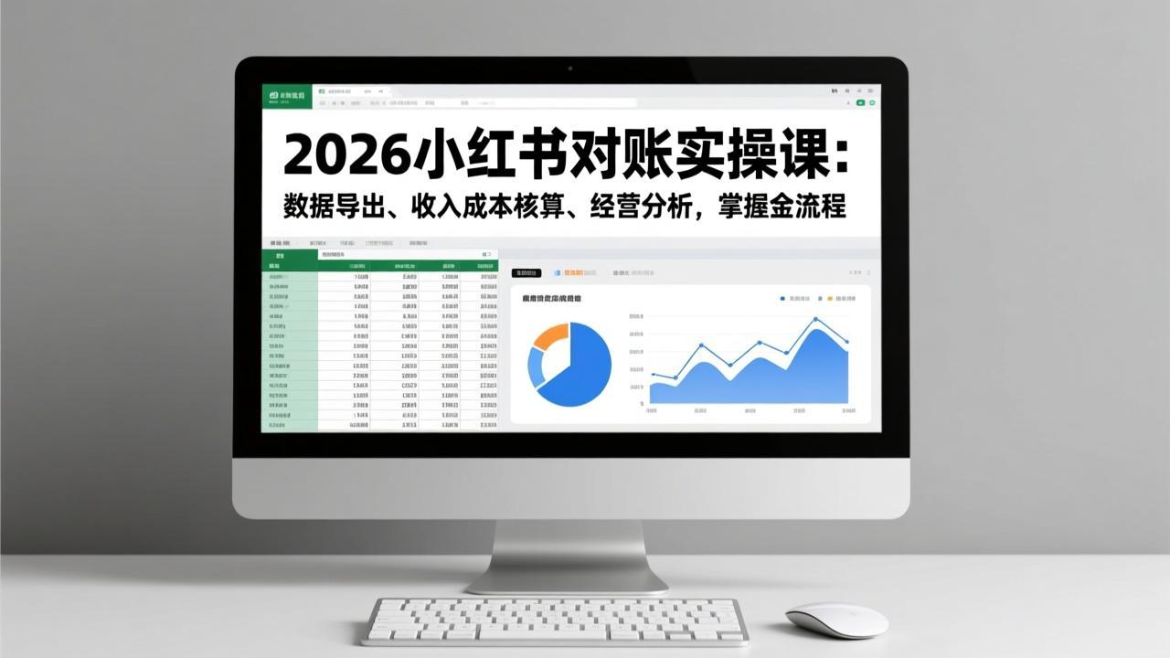 2026小红书对账实操课：数据导出、收入成本核算、经营分析，掌握全流程-紫橙资源网