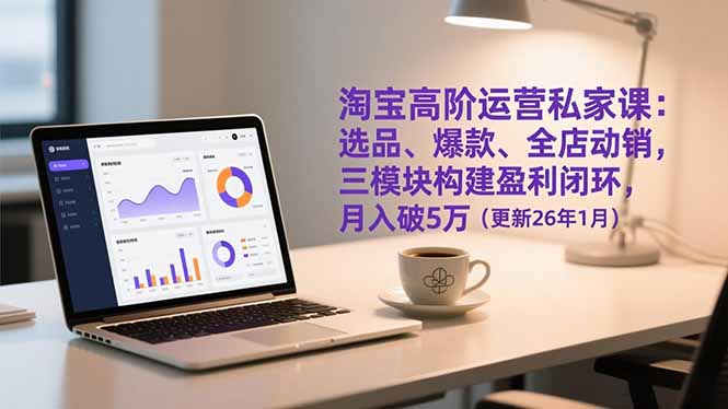 淘宝高阶运营私家课:选品、爆款、全店动销,三模块构建盈利闭环,月入破5万(更新26年1月)-紫橙资源网