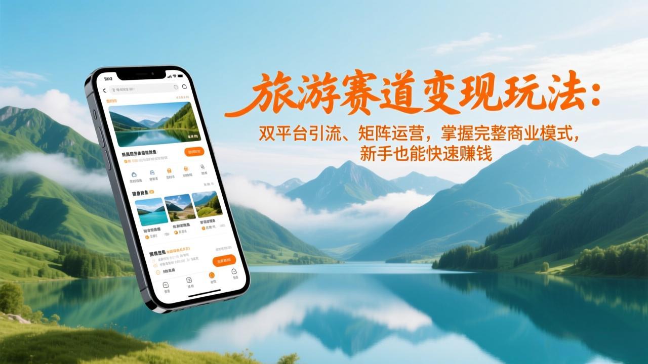 旅游赛道变现玩法：双平台引流、矩阵运营，掌握完整商业模式，新手也能快速赚钱-紫橙资源网