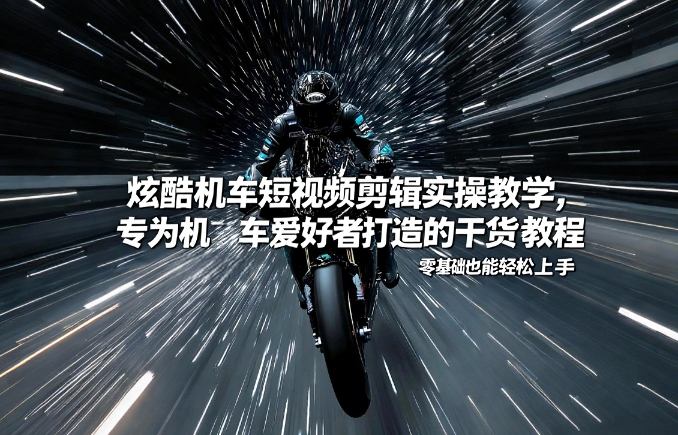 炫酷机车短视频剪辑实操教学，专为机车爱好者打造的干货教程，零基础也能轻松上手-紫橙资源网