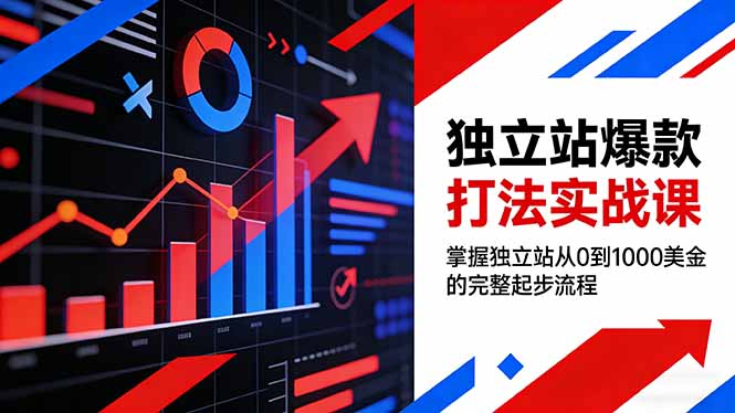 独立站爆款打法实战课，掌握独立站从0到1000美金的完整起步流程-紫橙资源网